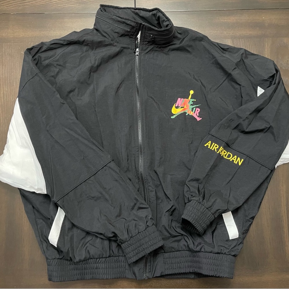 Nike Air Jordan Windbreaker Jacket Jumpman Classics Black CV7418 Men's Size XL